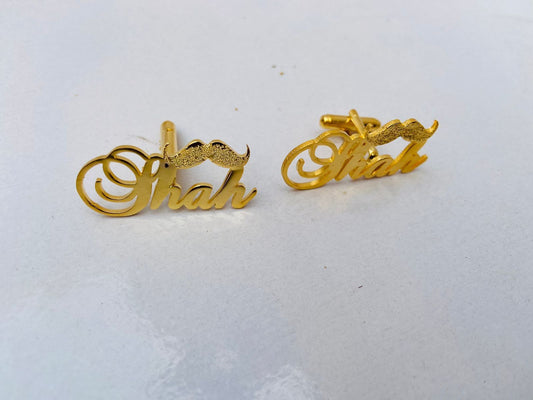 Mustache Customized Name Cufflinks