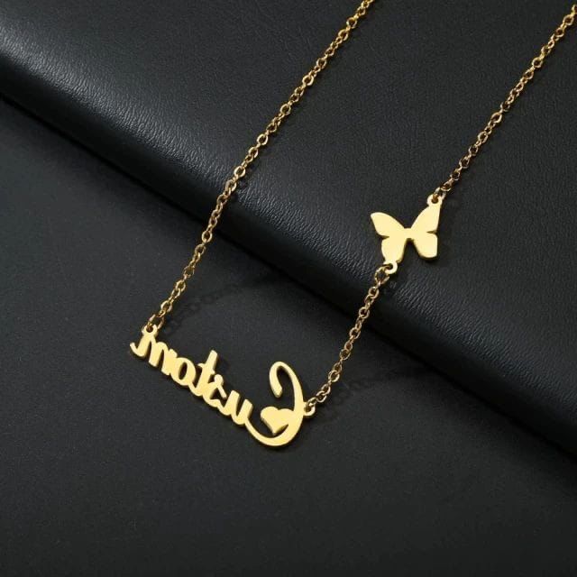 Unique Customized Name Necklace With Butterfly