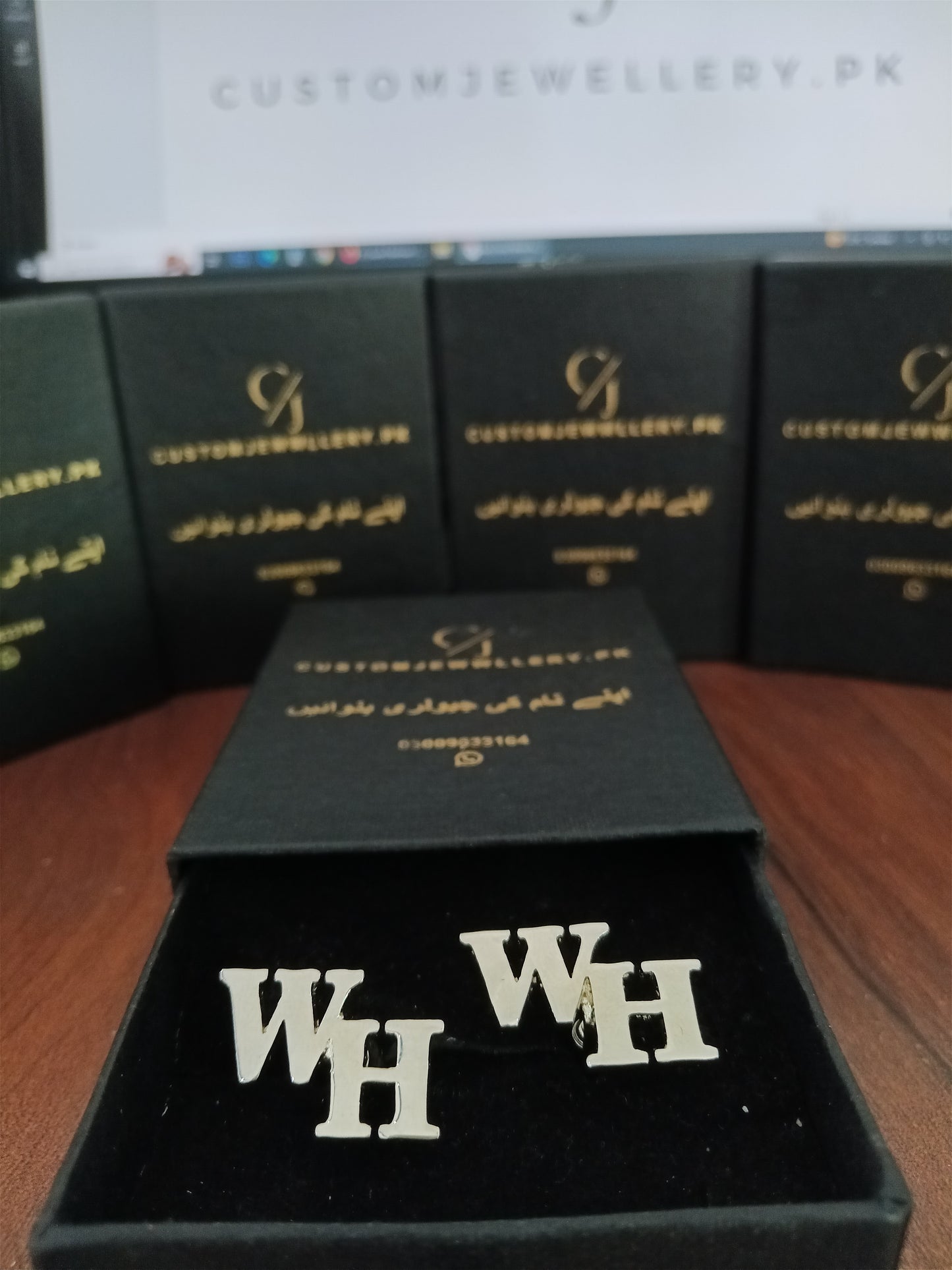 WH Alphabet Custom Name Cufflinks