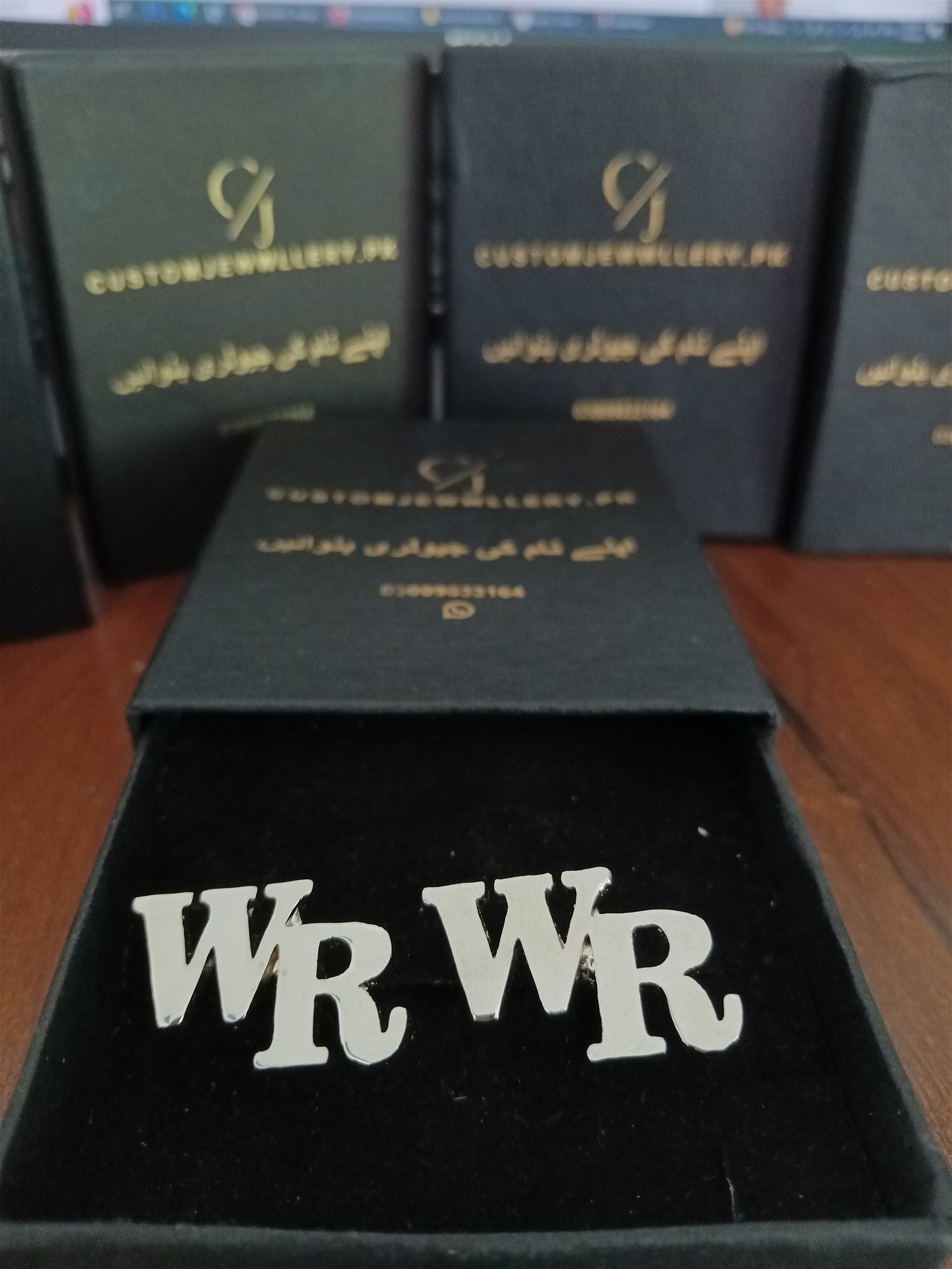 WR Alphabet Custom Name Cufflinks