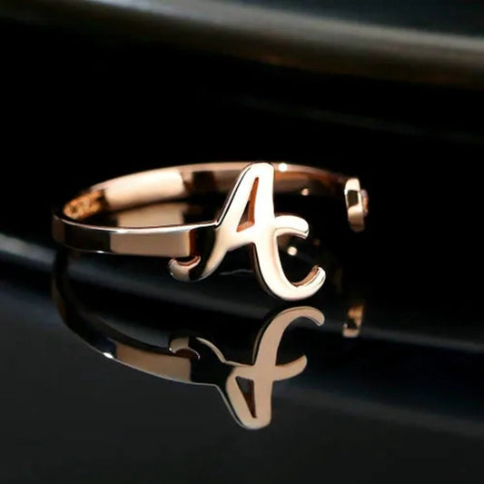 Alphabet Design Custom Name Ring