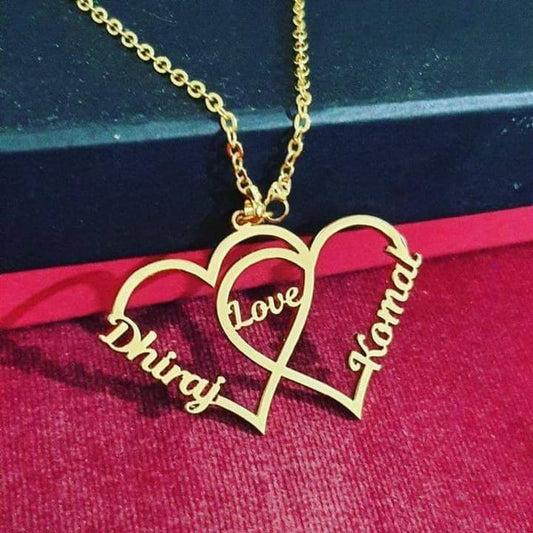 Love Heart Double Name Custom Necklace