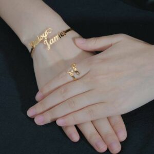 Combo Gift Customized Necklace and Bracelet Gold