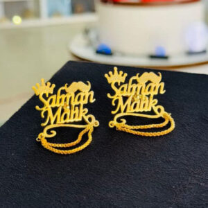 Custom Double Name Mustache Cufflinks With Chain