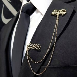 Customized-name-coat-pin-or-brooches-with-double-chain