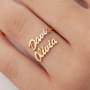 Double Name Custom Ring
