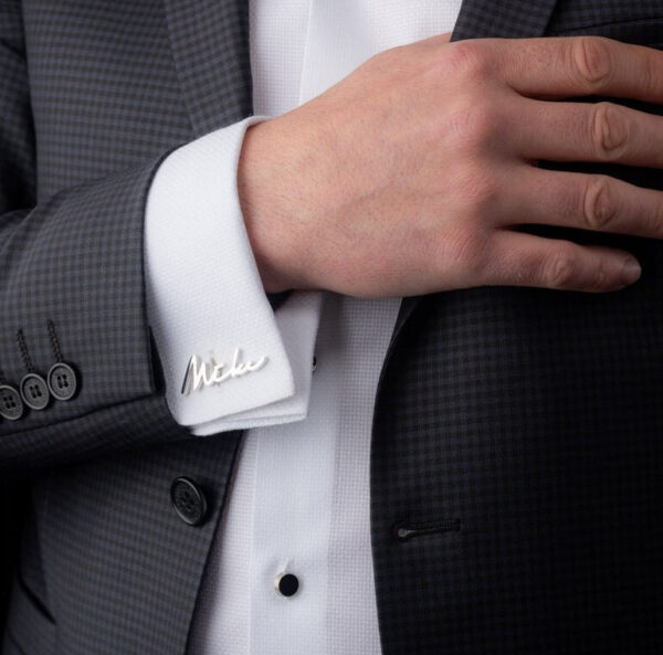 Customized Name Cufflinks In Signature Style