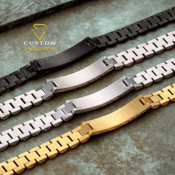 Engraved Your Name On Titanium Men Bracelet - Image 3