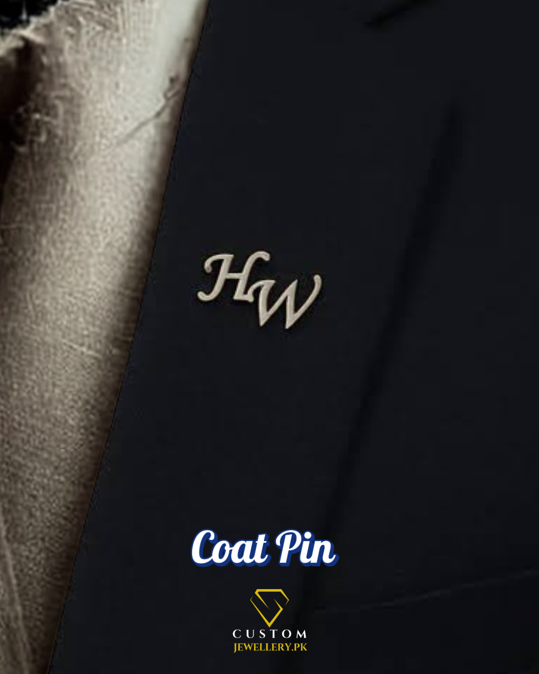 Customized Initial Name Coat Pin - Image 3