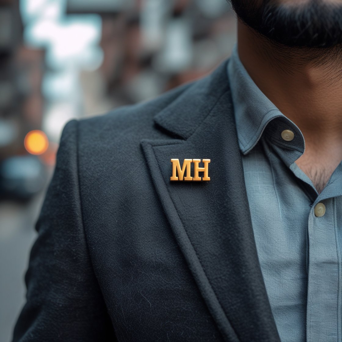 Customized Initial Name Coat Pin - Image 2