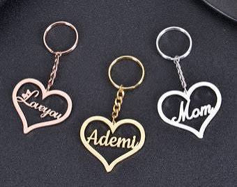 Heart Shape Customized Keychains