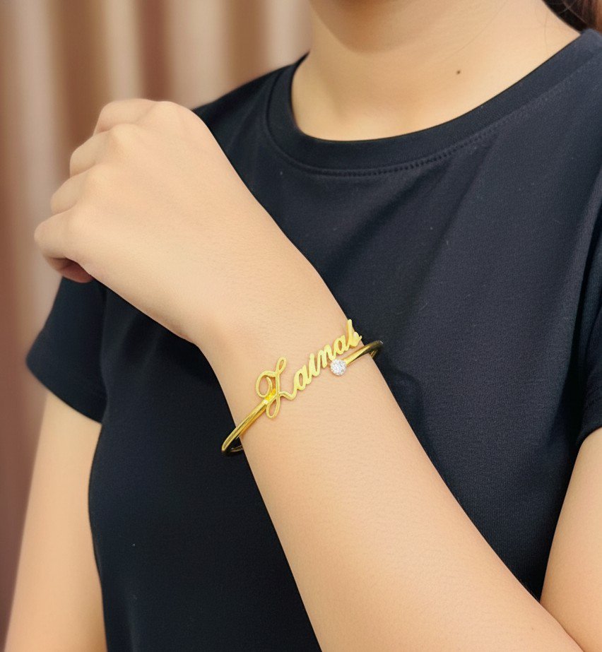 Bangle Style Custom Name Bracelet
