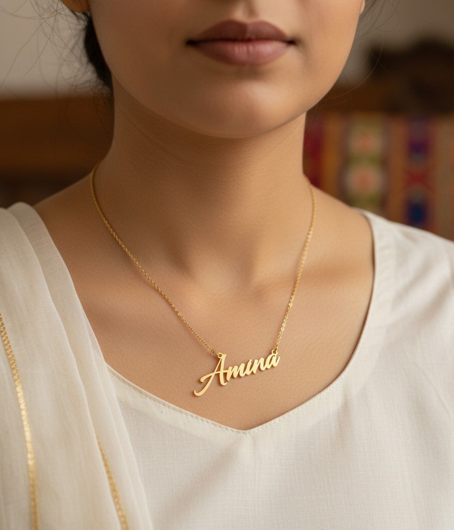 18K Gold Plated Custom Name Necklace - Color Guarantee - Image 2