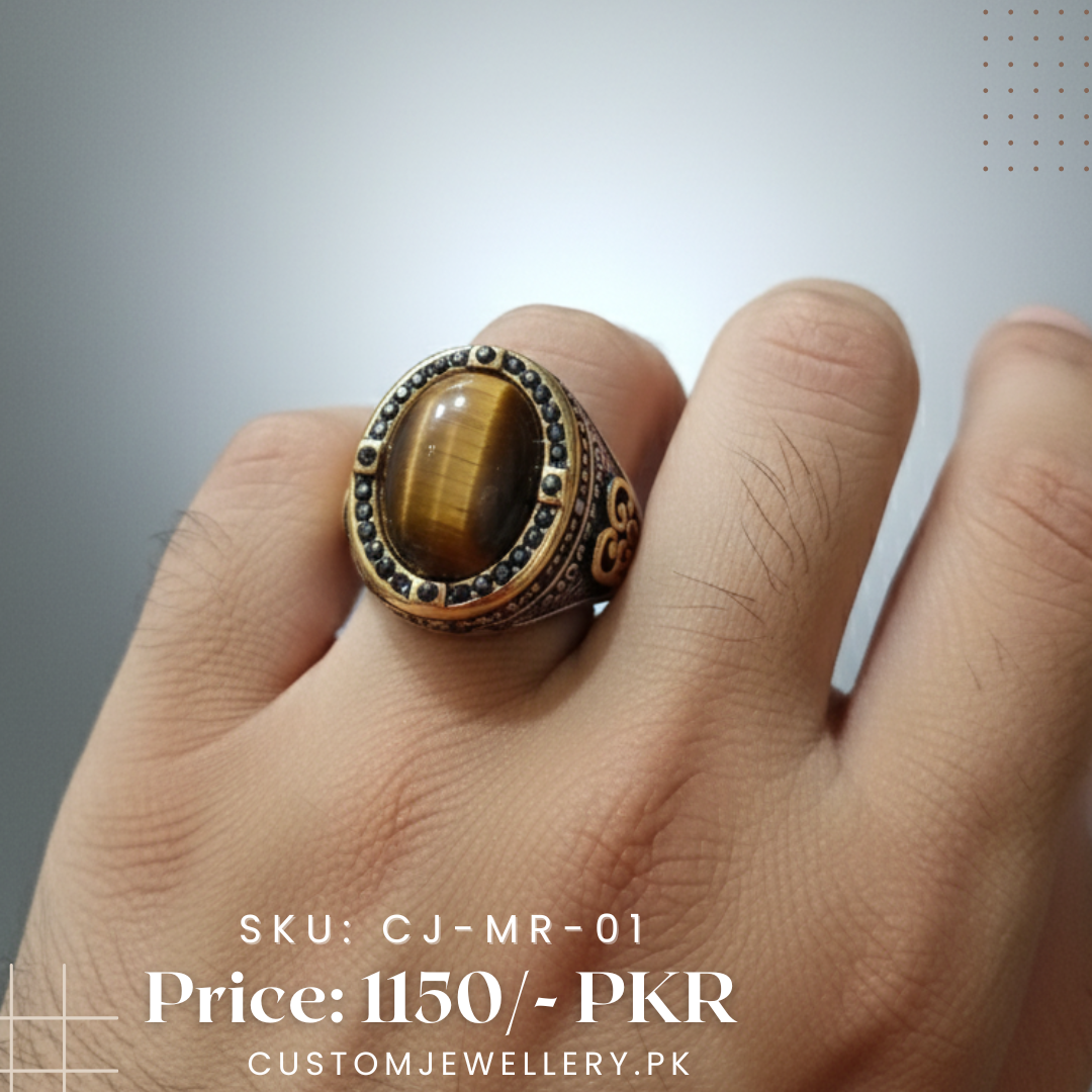 Men Tiger Eye Stone Ring
