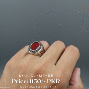 ​Men's Red Stone Silver Ring