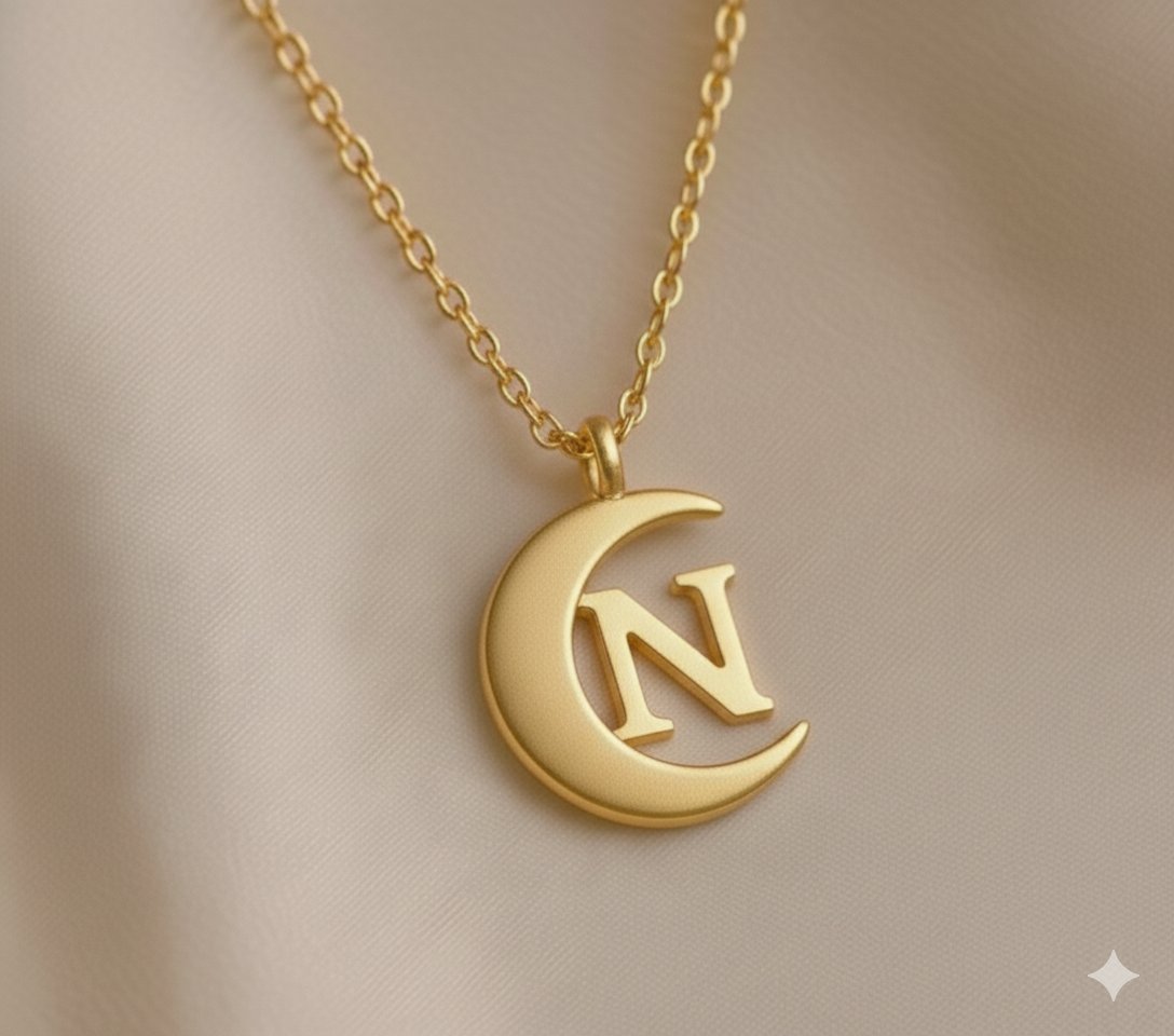 18K Gold Plated Initial Alphabet Necklace - Image 5