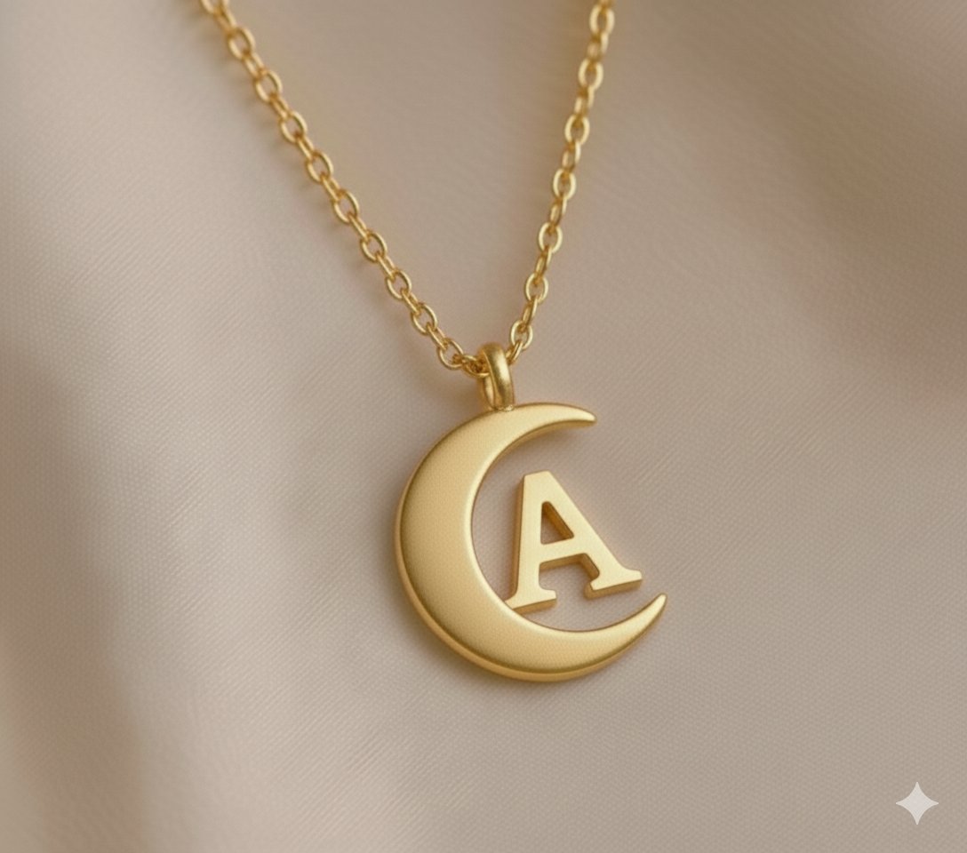 18K Gold Plated Initial Alphabet Necklace - Image 8