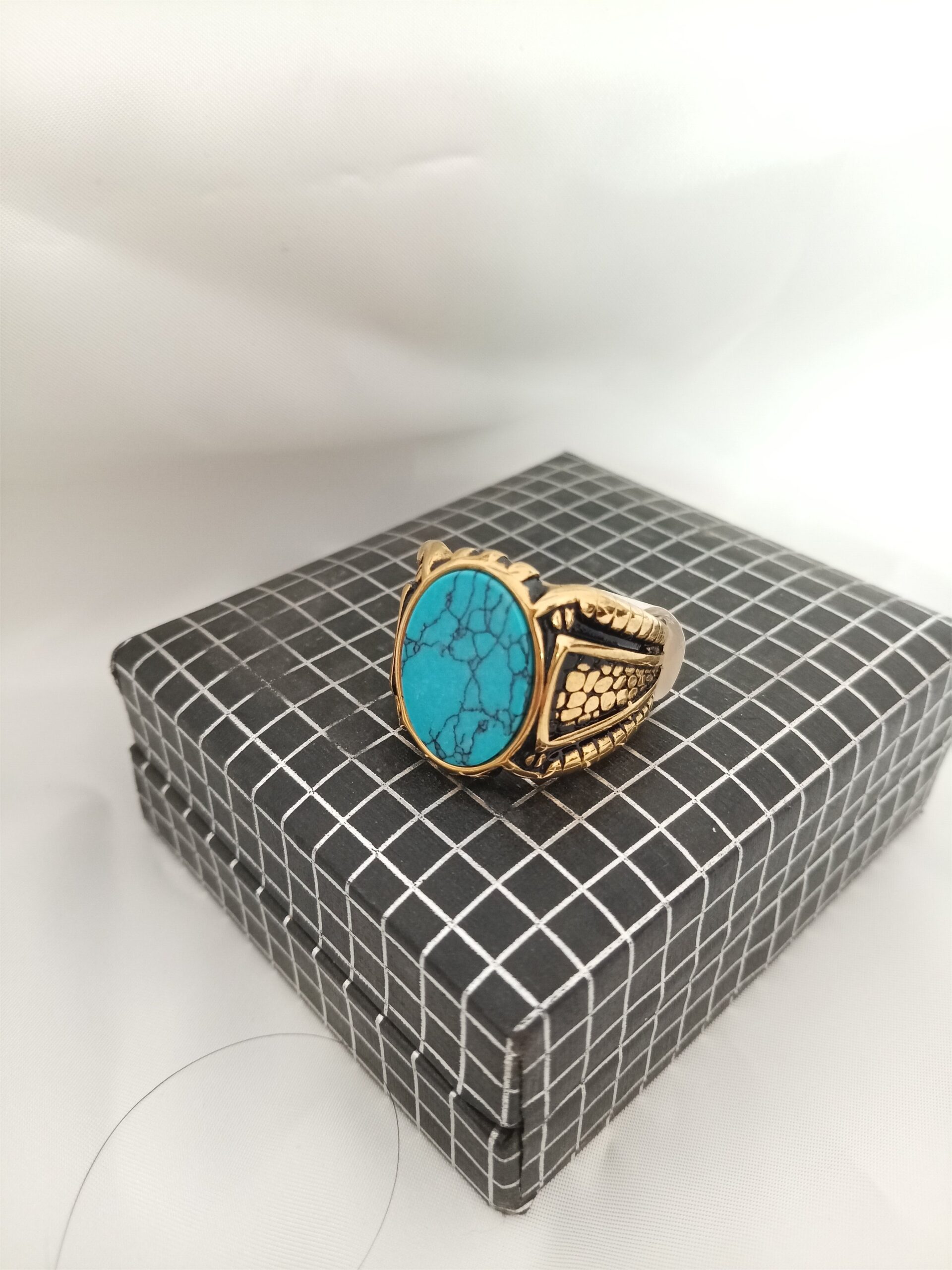 Turkish Men Turquoise Stone Ring - Image 2