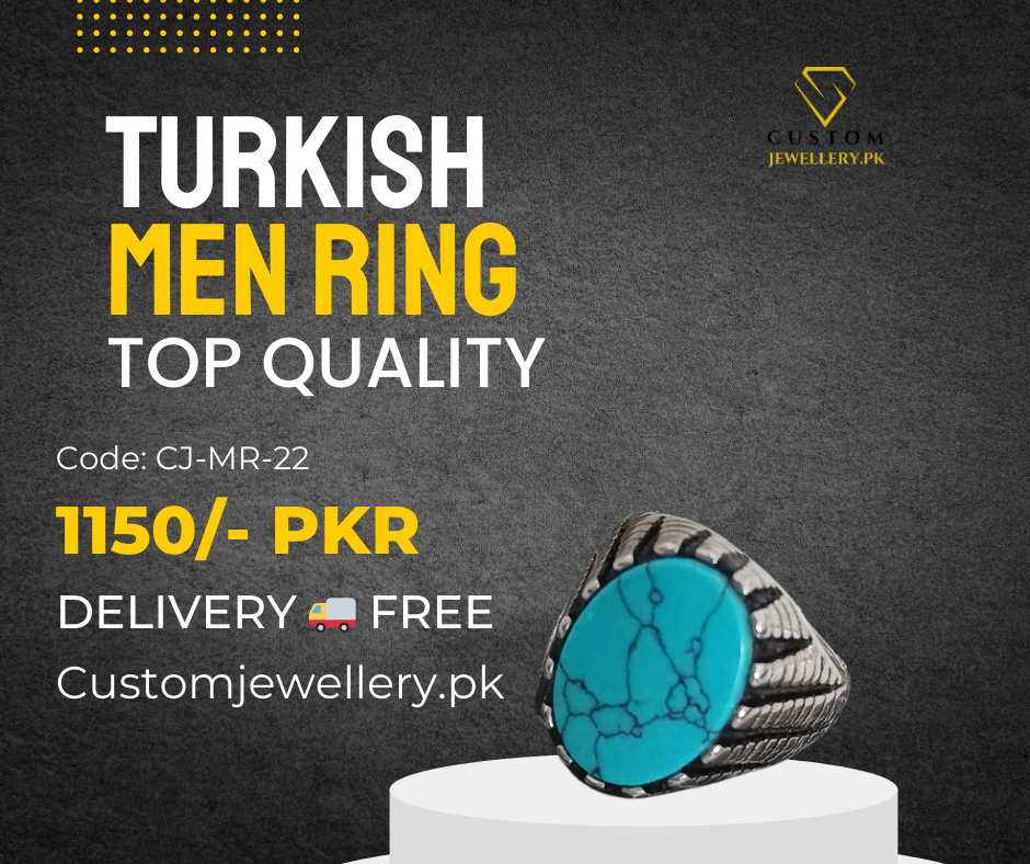 Turkish Men Turquoise Silver Ring Copy