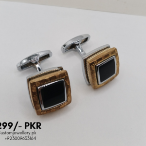 Men's Black Gold Stud Cufflinks – Premium Square Formal Shirt Cufflinks