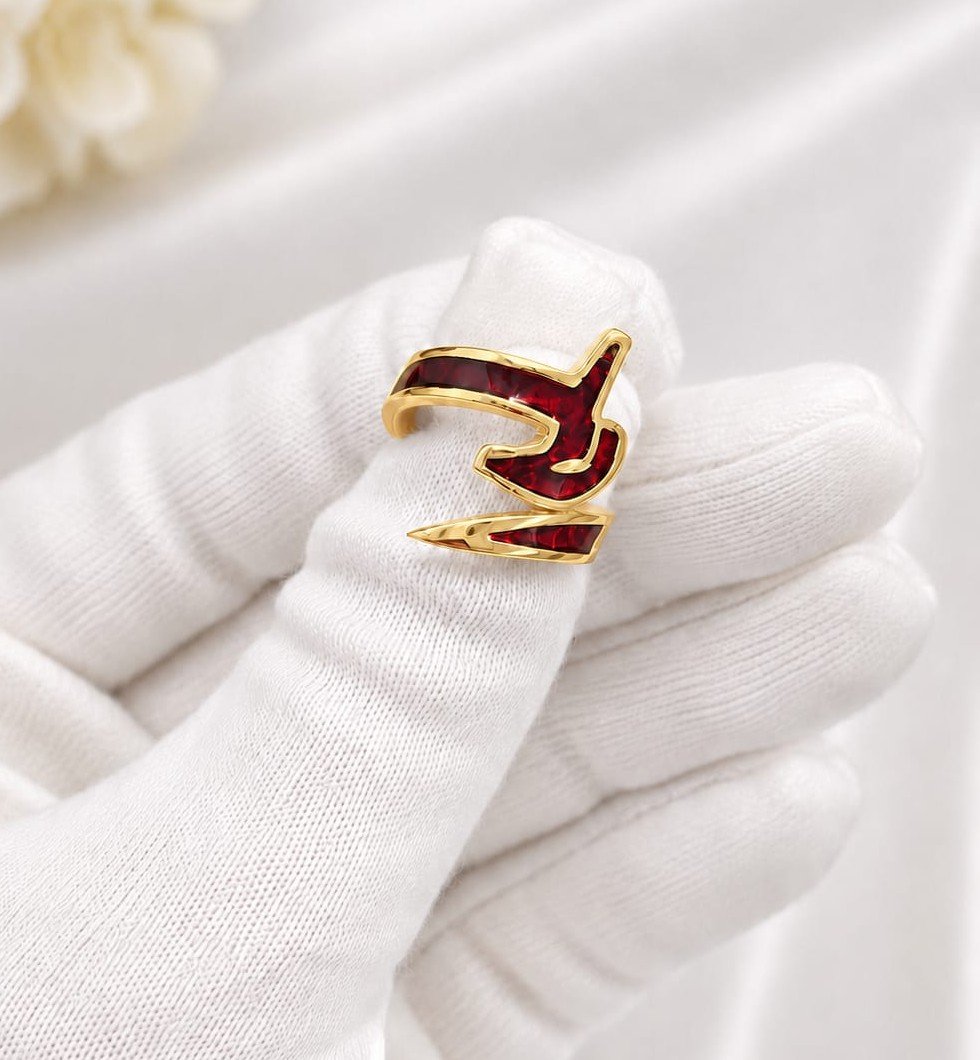Custom Enamel Name Ring