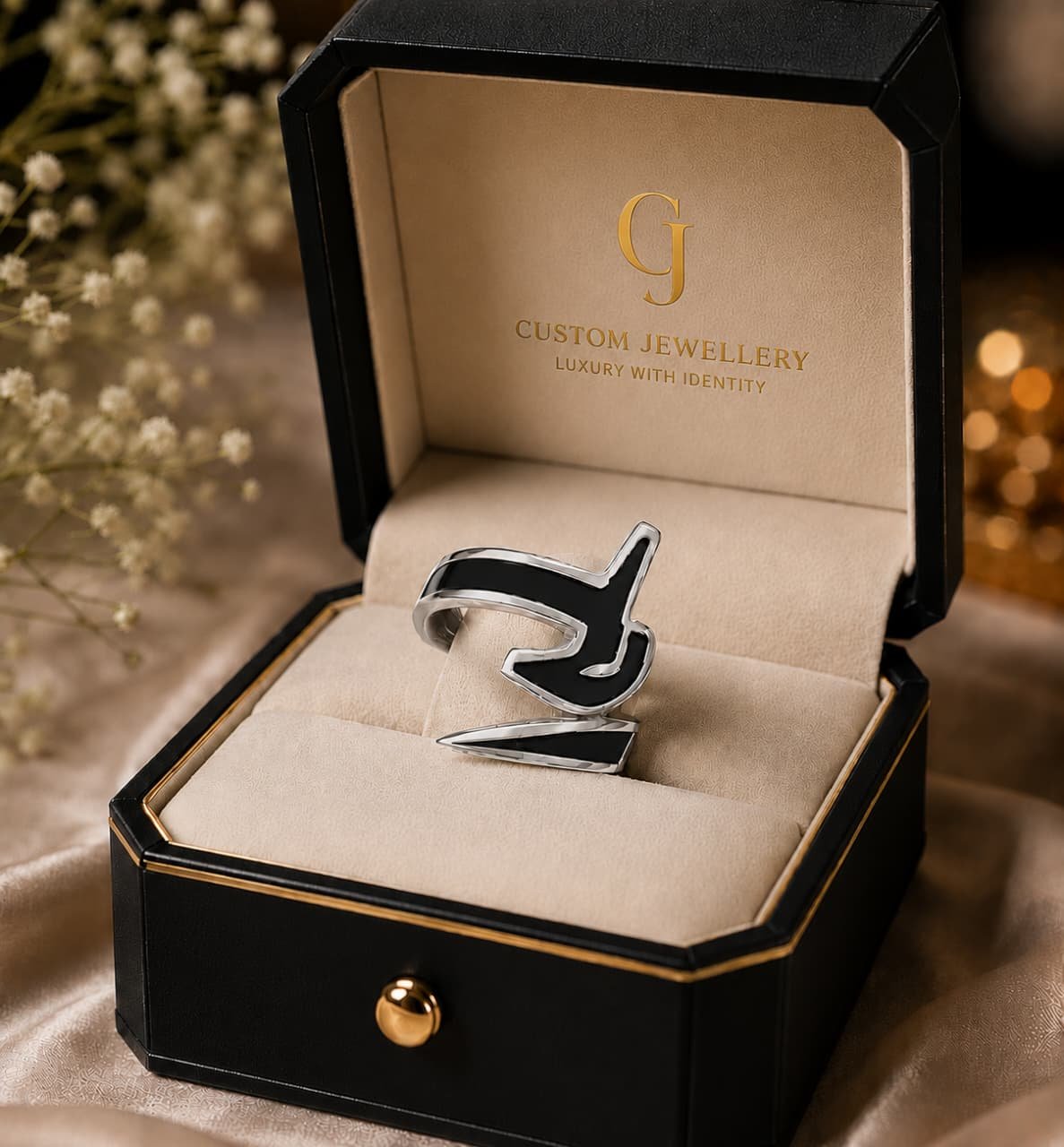Custom Enamel Name Ring - Image 2